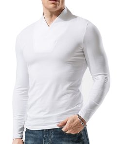 Men's Cross V-neck Long Sleeved T-shirt