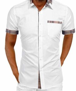 New 2022 Summer Stylish Shirt Contrast Fashion Button-Up Men Bowling Shirt